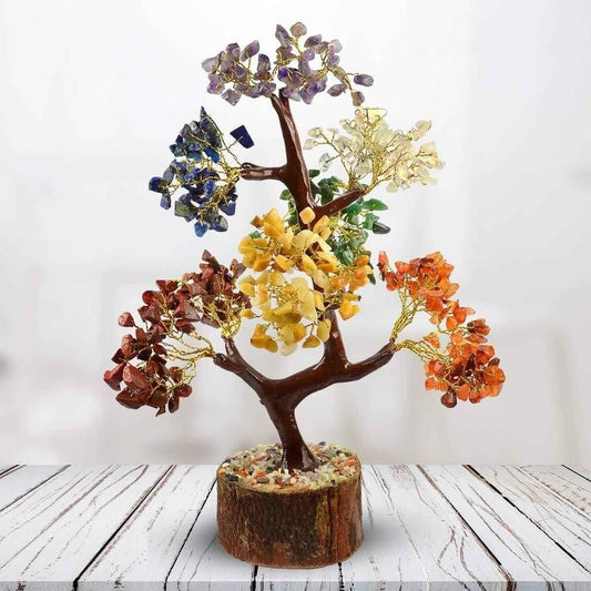 7 Chakra Natural Gemstone Crystal Tree - Harappakart