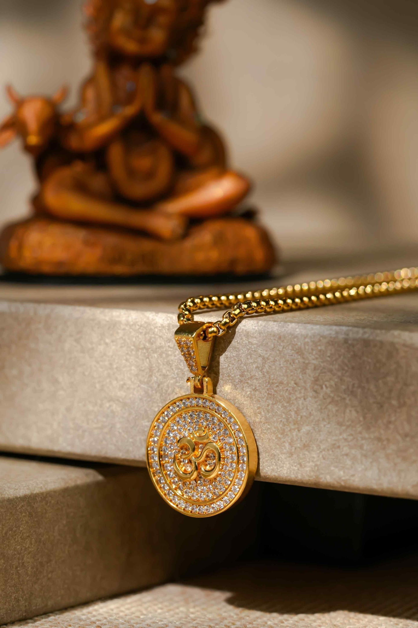 Om Symbol Pendant With Chain - Harappakart
