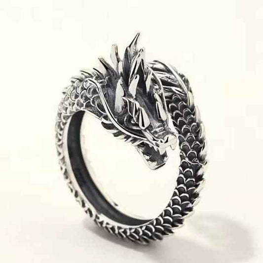 Silver Adjustable Dragon Ring (Pack of 2) - Harappakart