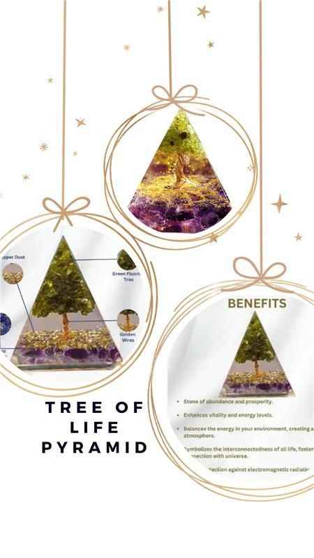 Tree of Life Peridot Orgon Pyramid - Harappakart