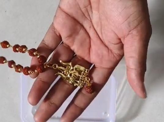 Rudraksha Mala with Mahakal and Trishul Pendant - Harappakart