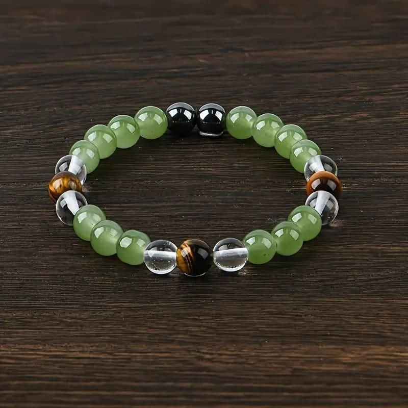 Tiger's Eye Stone and Crystal Beads Bracelet Pack of 1 - Harappakart