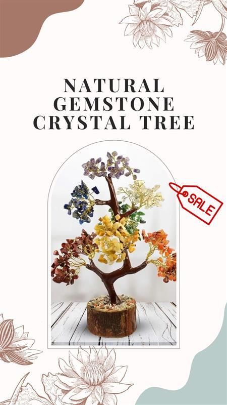 7 Chakra Natural Gemstone Crystal Tree -