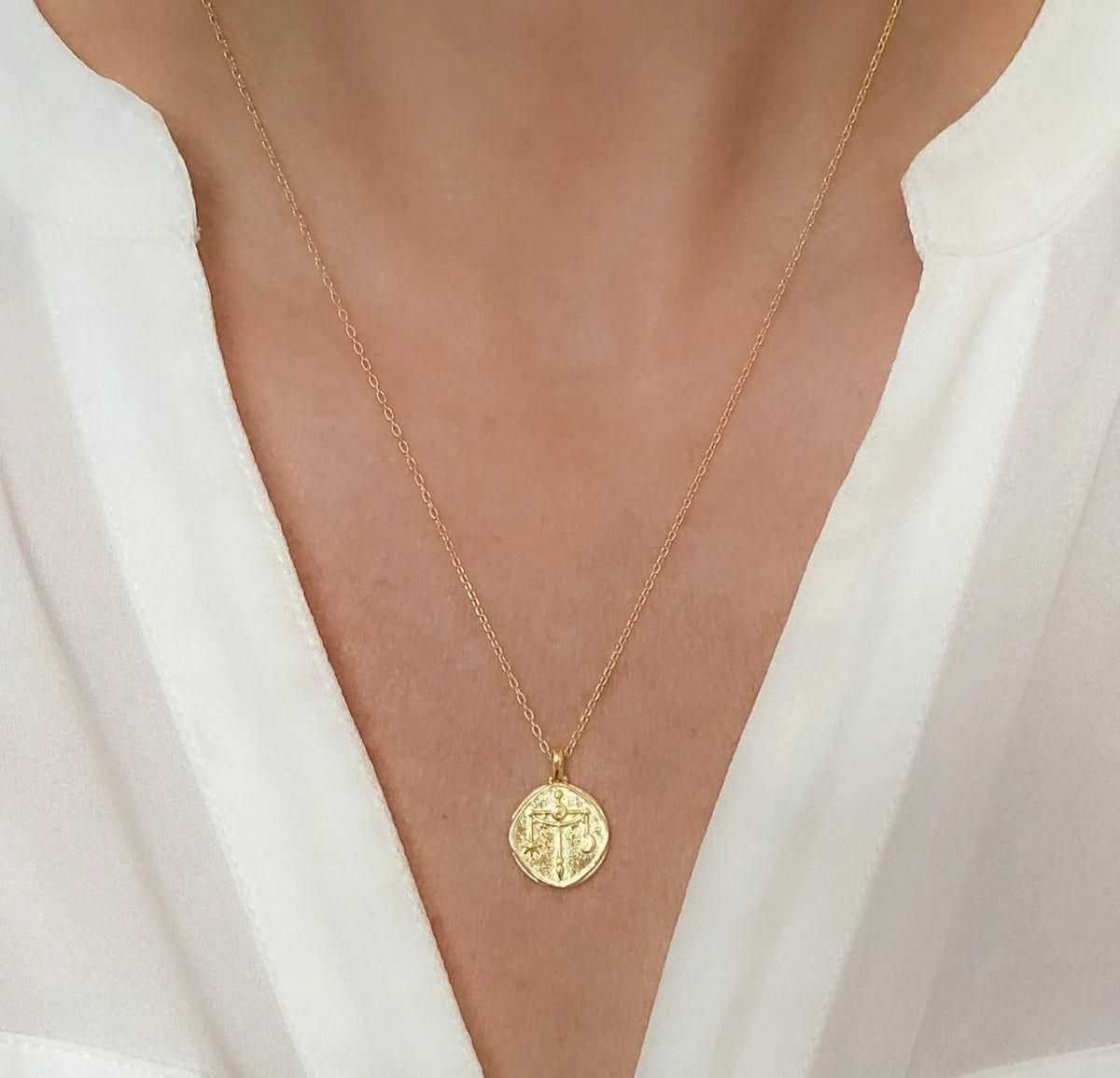 Gold Plated Zodiac Sign Necklace - Harappakart