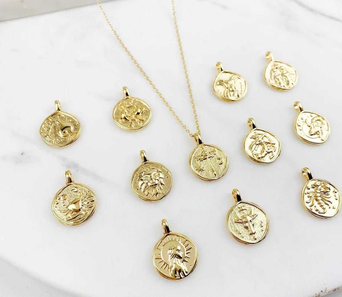 Gold Plated Zodiac Sign Necklace - Harappakart