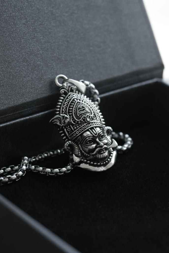 Khatu Shyam Pendant with Chain for Spiritual Elegance and Blessings - Harappakart