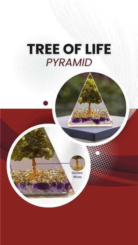 Tree of Life Peridot Orgon Pyramid - Harappakart