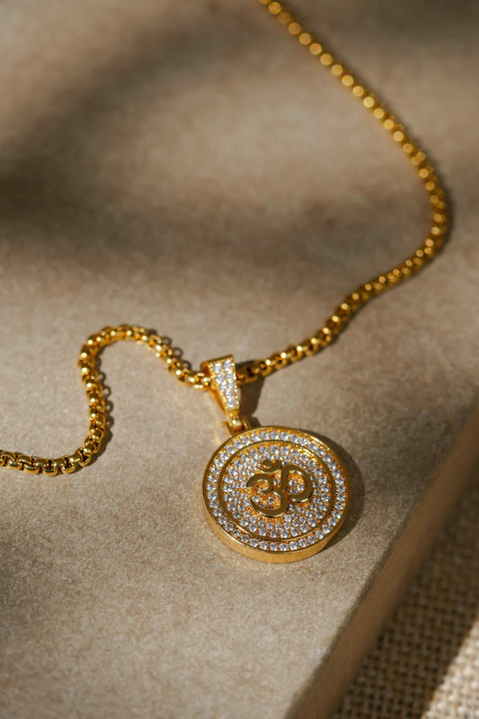 Om Symbol Pendant With Chain - Harappakart