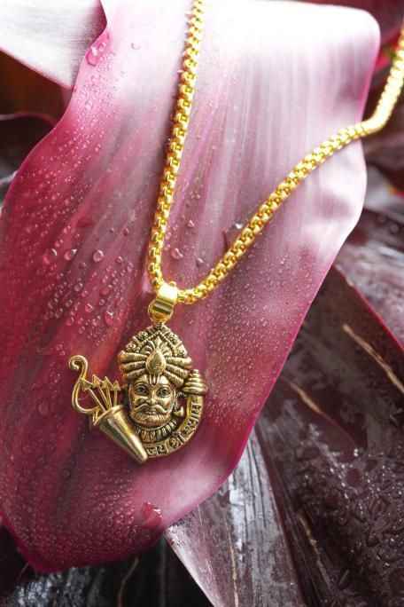 Khatu Shyamji Pendant with Chain - Divine Blessings and Unique Style - Harappakart