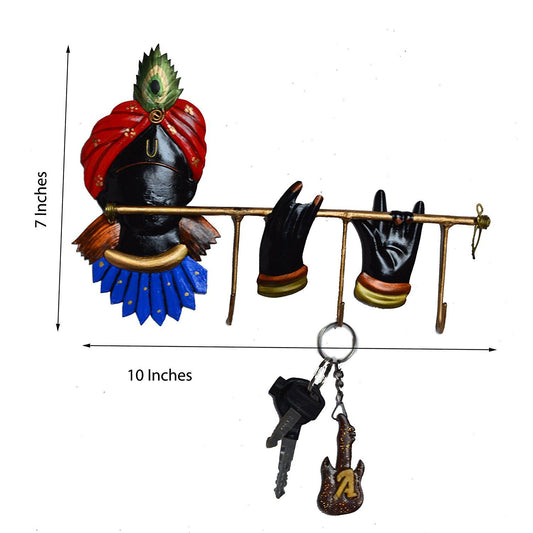 eCraftIndia Wrought Iron Lord Krishna Key Holder - Harappakart