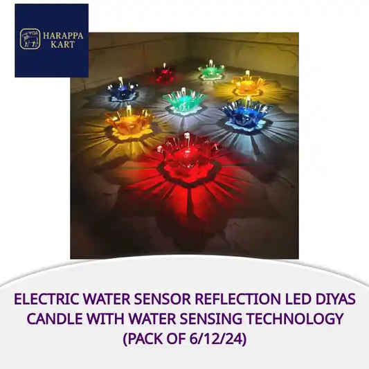 Electric Water Sensor Reflection Led Diyas Candle with Water Sensing Technology (Pack Of 6/12/24) by@Outfy