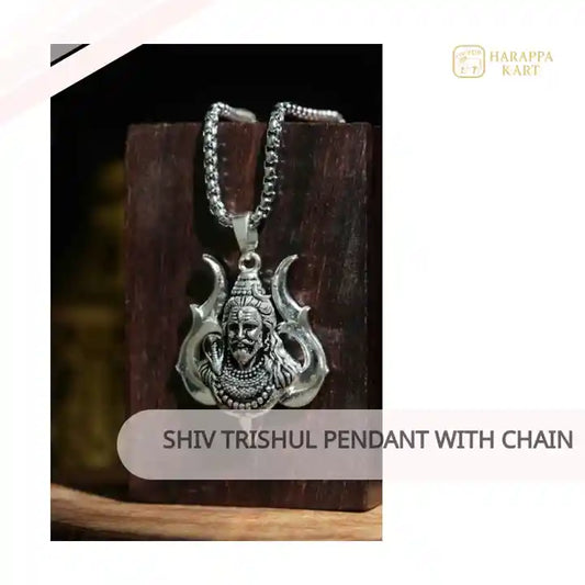 Shiv Trishul Pendant With Chain by@Outfy