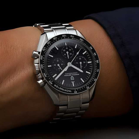 Men Silver Stainless Steel Strap Watch -