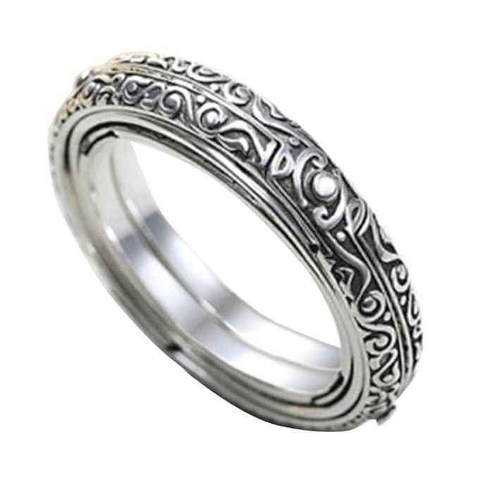 Astronomical Ball Ring Cosmic Finger Ring Couple Jewelry Silver Plated - Harappakart