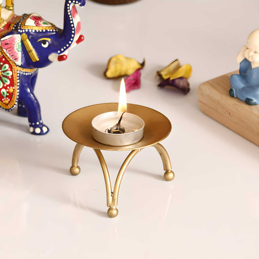 eCraftIndia Decorative Handcrafted Metal Stand Tea Light Holder - Harappakart