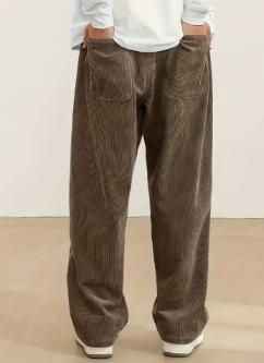 Men's Brown Loose Fit Corduroy Cargo Style Trouser