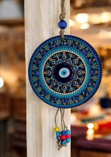 Handcrafted Evil Eye Wall Hanging for Home Decor ? Nazar Battu Protection Charm - Harappakart
