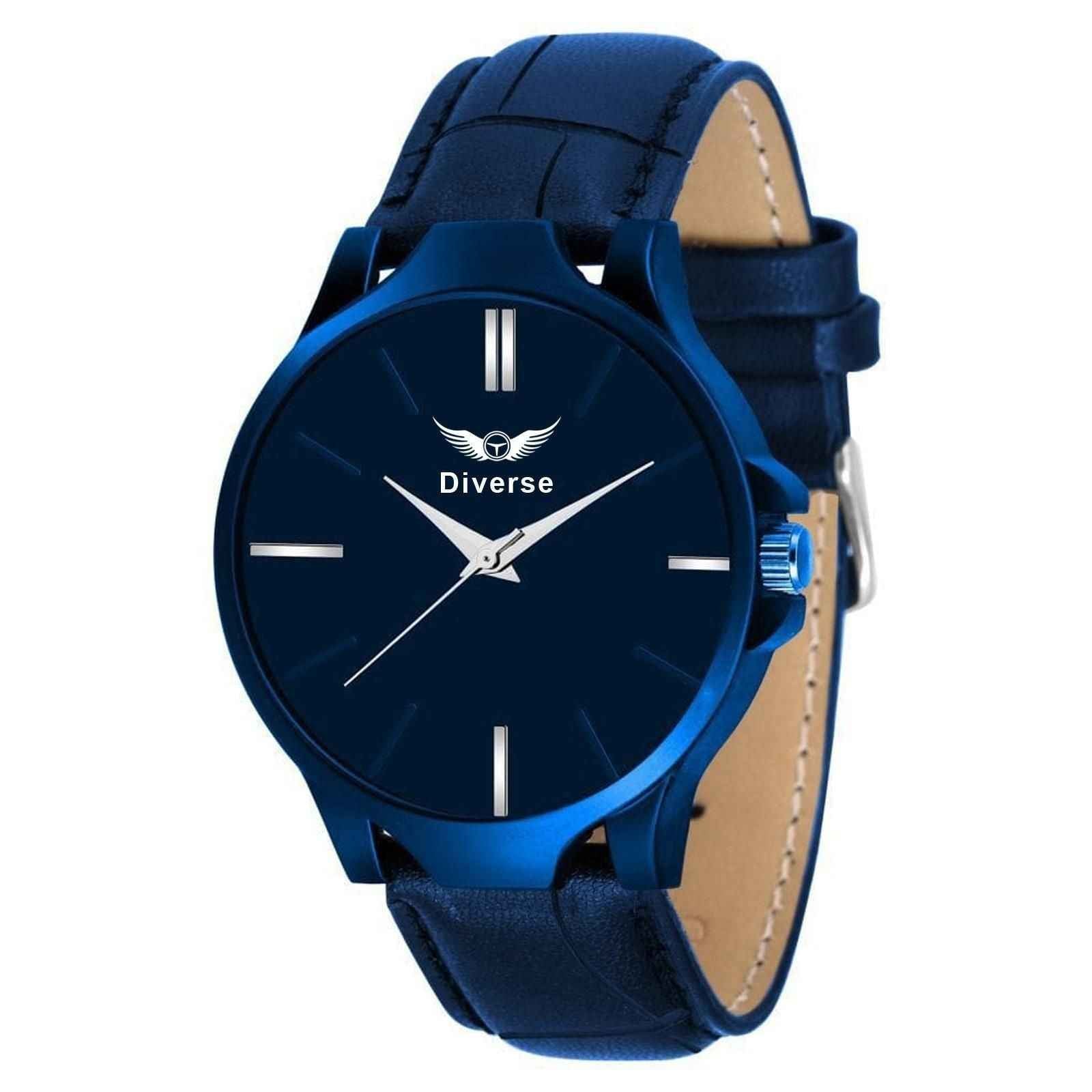 Men's Analog Leather Watch