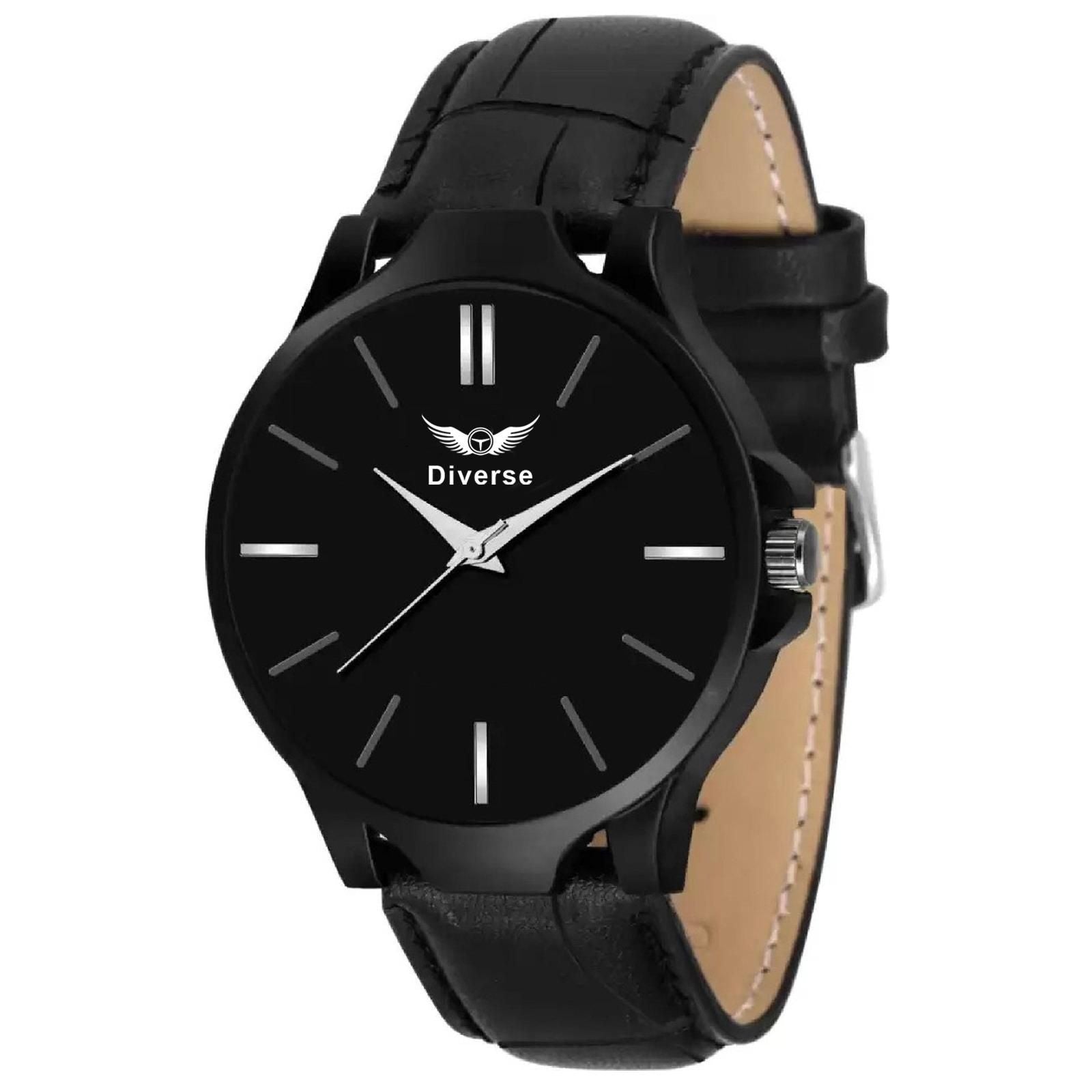 Men's Analog Leather Watch -