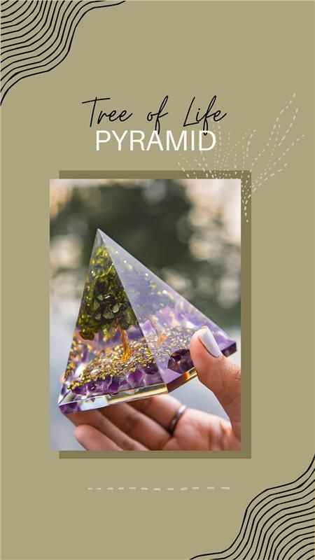 Tree of Life Peridot Orgon Pyramid - Harappakart
