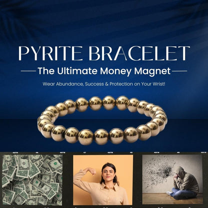 Golden Pyrite Bracelet - 8mm Beads