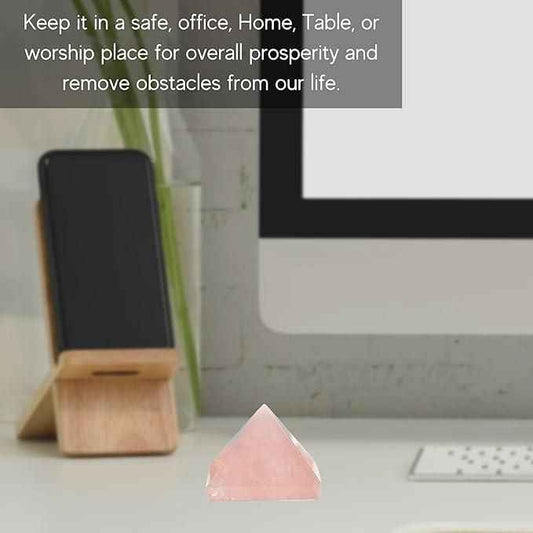 Rose Quartz Pyramid for Positive Energy - Harappakart
