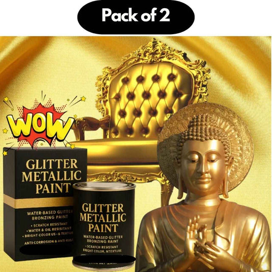 Glitter Metallic Paint 200 ml Pack of 2 - Harappakart