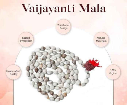 Original Vaijayanti Mala With Rudraksha Moira Stone