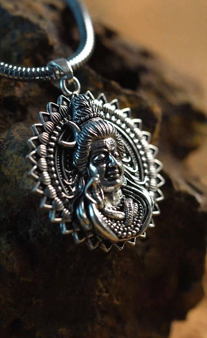 Lord Shiva Pendant with Snake Chain – Divine Elegance for Spiritual Wear - Harappakart