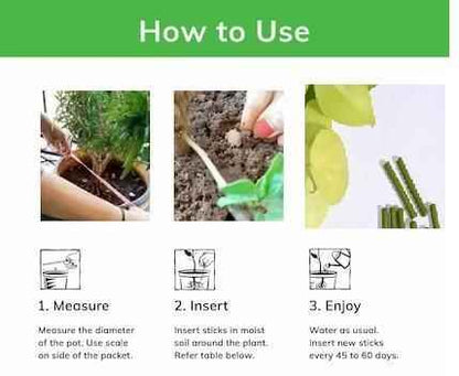 Plant Grow Fertilizer Sticks For Plants - 50 Stick Pack of 2 & 4 - Harappakart