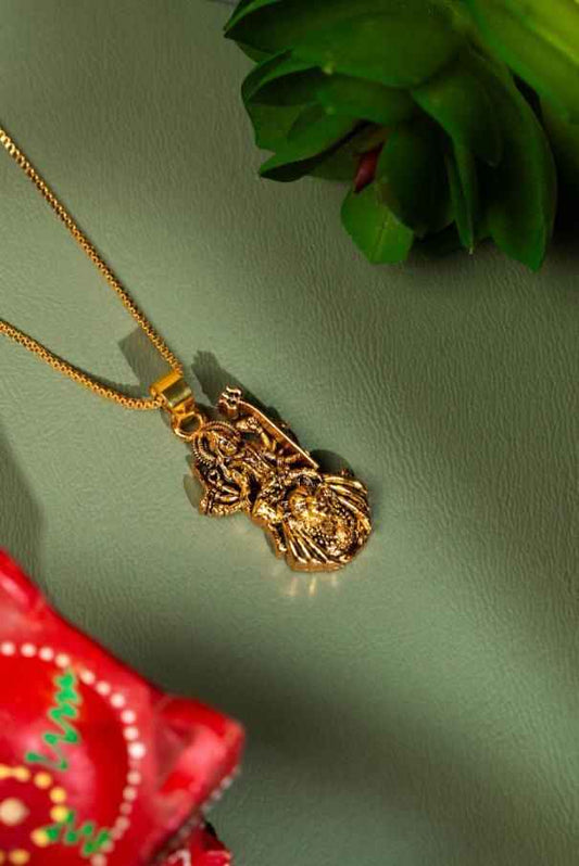 Gold Plated Ambe Mataji Pendant with Chain