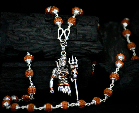 Rudraksha Shivji Pendant With Chain - Harappakart