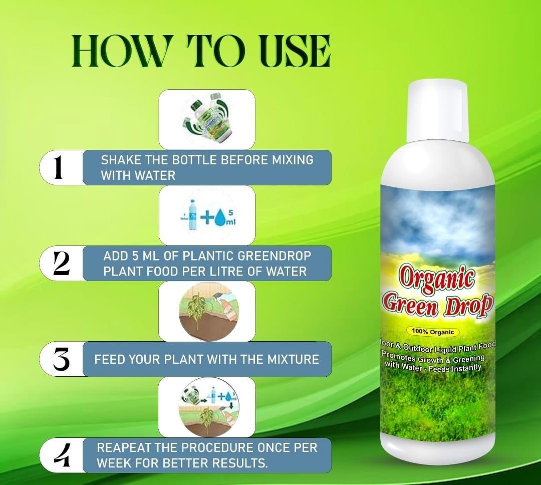 Organic GreenDrop Plant Food Liquid Fertilizer For Plant Growth & Greening Pack of 2 - Harappakart