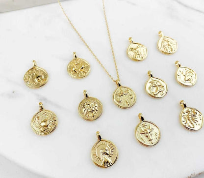 Gold Plated Zodiac Sign Necklace - Harappakart