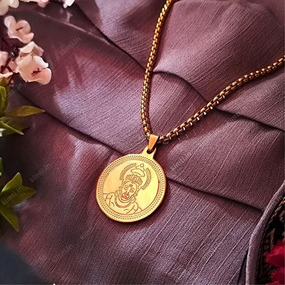 Gold Plated Hanuman Locket With Chain - Harappakart