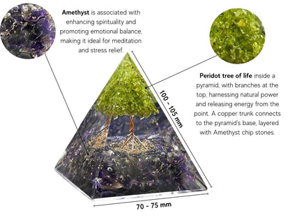 Tree of Life Peridot Orgon Pyramid - Harappakart