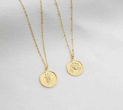 Gold Plated Zodiac Sign Necklace - Harappakart