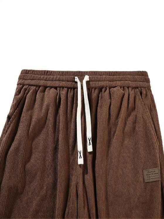 Men's Brown Loose Fit Corduroy Cargo Style Trouser